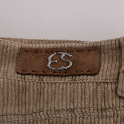 Ermanno Scervino Beige Cotton Velvet Regular Fit Pants