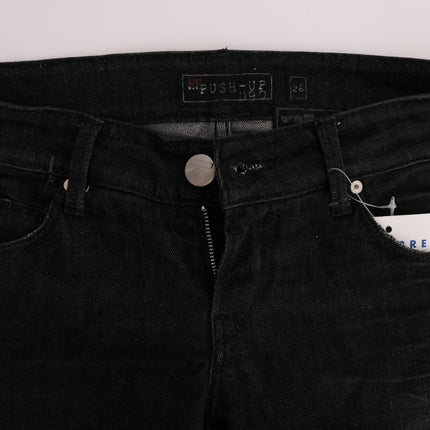 Acht Black Denim Cotton Bottoms Slim Fit Jeans