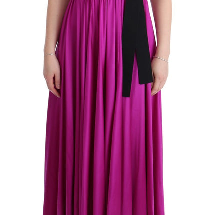 Dolce & Gabbana Pink Silk Stretch Shift Long Dress