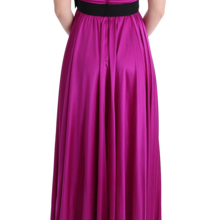 Dolce & Gabbana Pink Silk Stretch Shift Long Dress