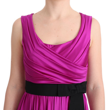 Dolce & Gabbana Pink Silk Stretch Shift Long Dress