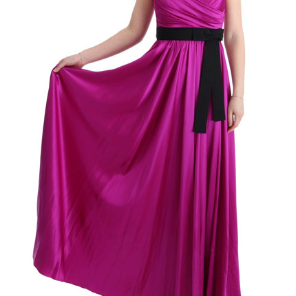 Dolce & Gabbana Pink Silk Stretch Shift Long Dress