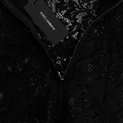 Dolce & Gabbana Black Floral Lace Chamomile Sicily Dress