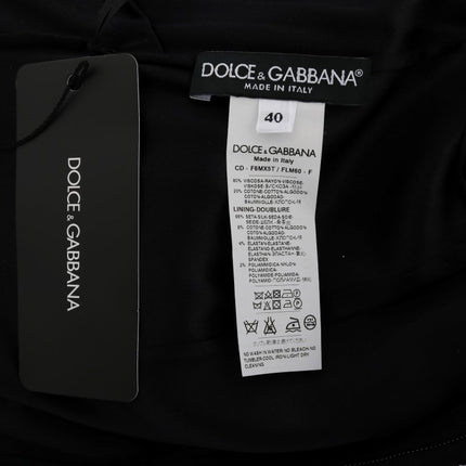 Dolce & Gabbana Black Floral Ricamo Sheath Dress