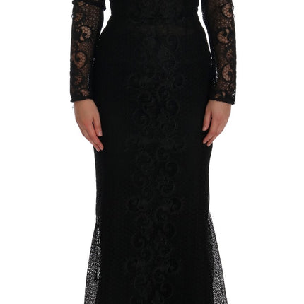Dolce & Gabbana Black Floral Sheath Dress