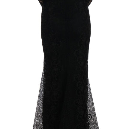 Dolce & Gabbana Black Floral Sheath Dress