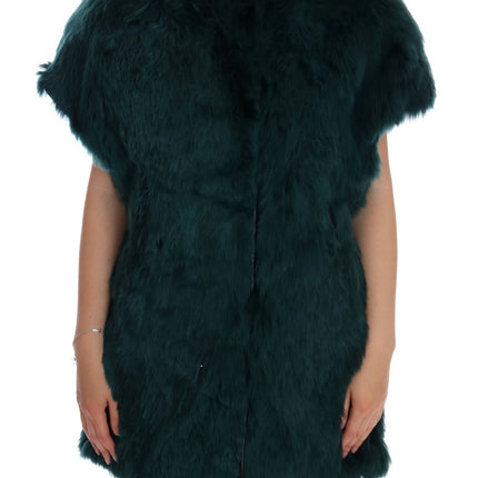 Dolce & Gabbana Green Alpaca Fur Vest Sleeveless Jacket