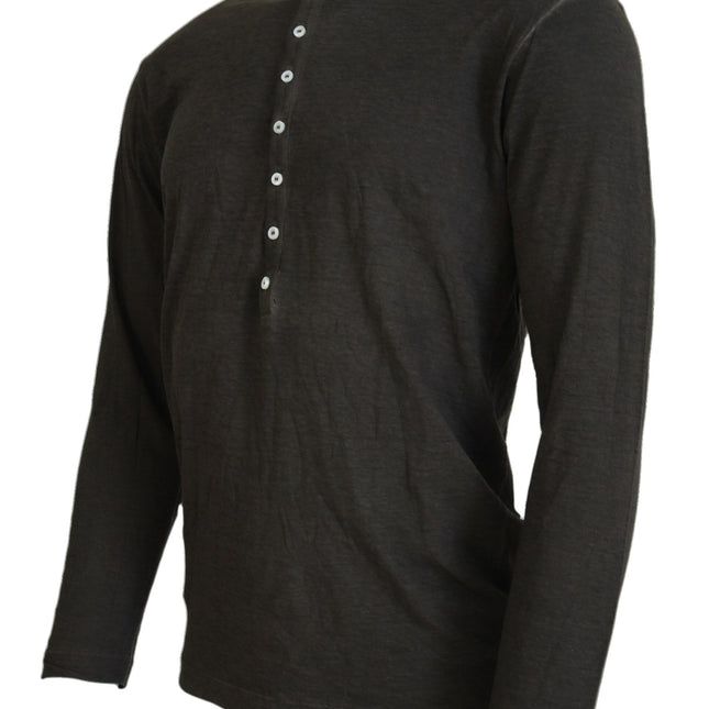 Dsquared² Gray Cotton Linen Long Sleeves Pullover Sweater