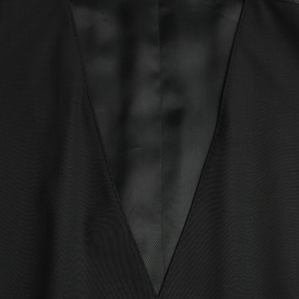 Dolce & Gabbana Black Wool Formal Dress Waistcoat Vest