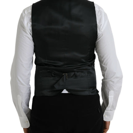 Dolce & Gabbana Gray Wool Formal Dress Waistcoat Vest