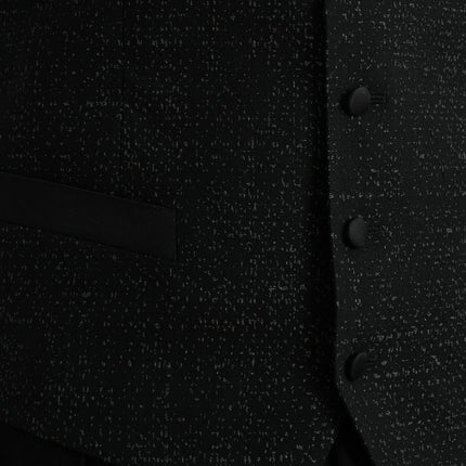 Dolce & Gabbana Black Brown Silk Waistcoat Dress Formal Vest