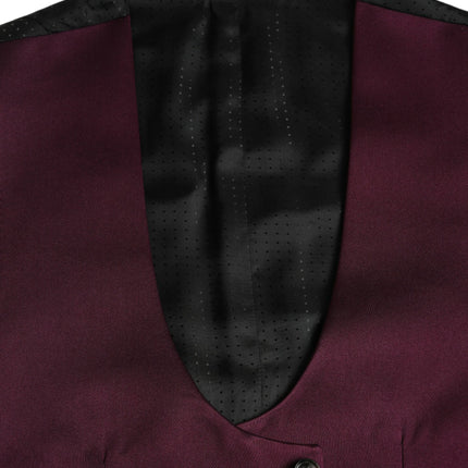 Dolce & Gabbana Maroon Satin Silk Waistcoat Dress Formal Vest