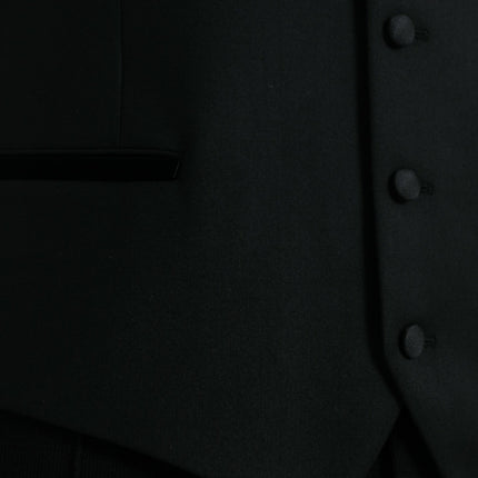 Dolce & Gabbana Black Silk Waistcoat Dress Formal Vest