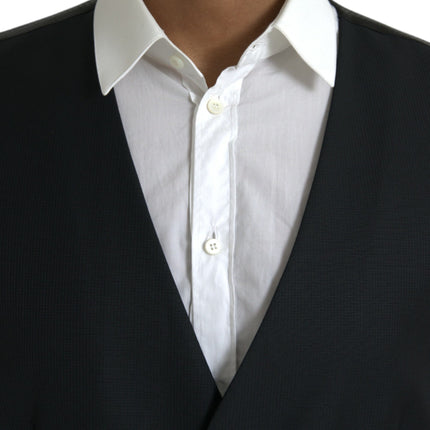 Dolce & Gabbana Black Wool Waistcoat Dress Formal Vest
