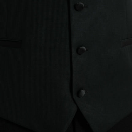 Dolce & Gabbana Black Wool Waistcoat Dress Formal Vest
