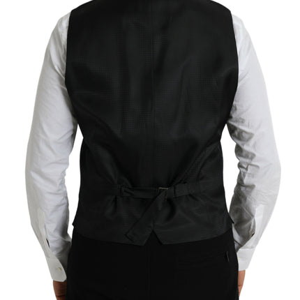 Dolce & Gabbana Black Wool Waistcoat Dress Formal Vest