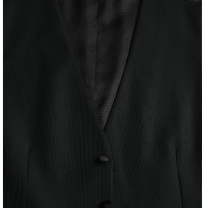 Dolce & Gabbana Black Wool Waistcoat Dress Formal Vest