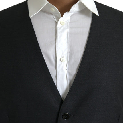 Dolce & Gabbana Black Wool Waistcoat Dress Formal Vest
