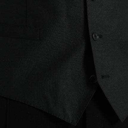 Dolce & Gabbana Black Wool Waistcoat Dress Formal Vest