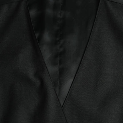 Dolce & Gabbana Black Wool Waistcoat Dress Formal Vest