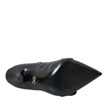 Dolce & Gabbana Black Devotion Quilted Buckled Boots Shoes