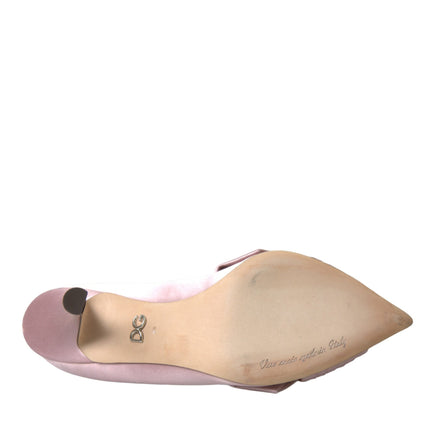 Dolce & Gabbana Pink Satin Crystal High Heels Pumps Shoes