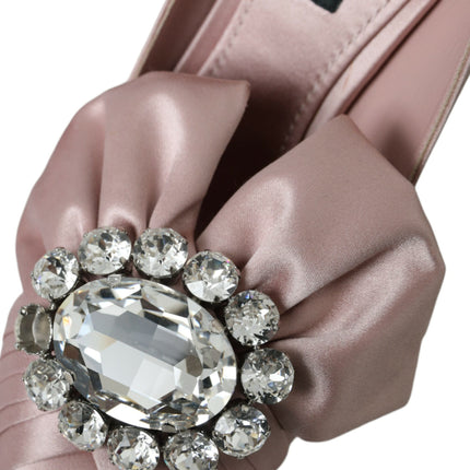 Dolce & Gabbana Pink Satin Crystal High Heels Pumps Shoes