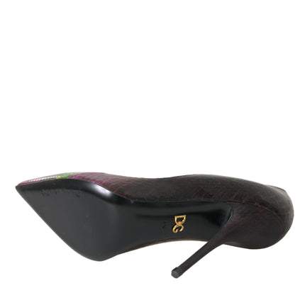 Dolce & Gabbana Multicolor Exotic Leather Heels Pumps Shoes