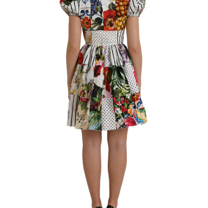Dolce & Gabbana Multicolor Patchwork Cotton Aline Mini Dress
