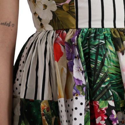 Dolce & Gabbana Multicolor Patchwork Cotton Aline Mini Dress