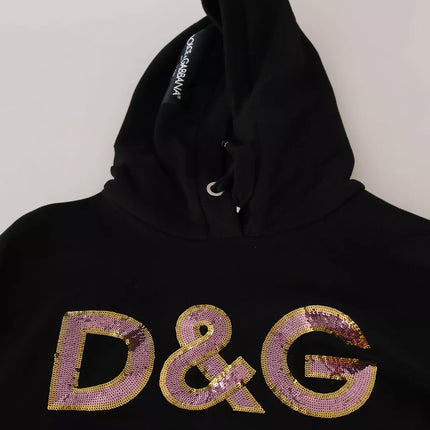 Dolce & Gabbana DG Sequined Hooded Pullover Sweater