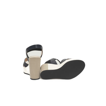 Cerruti 1881 Blue Calfskin Women Sandal