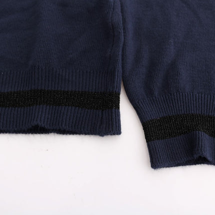 Costume National Blue V-neck Viscose Sweater