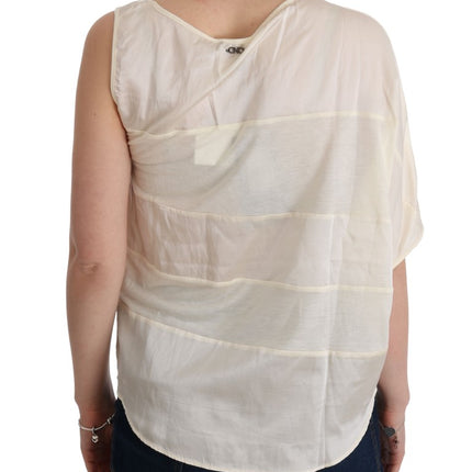 Costume National Beige Asymmetric Top Blouse