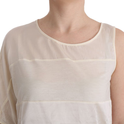 Costume National Beige Asymmetric Top Blouse