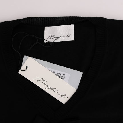 MARGHI LO' Black Wool Long Sleeve Shift Dress
