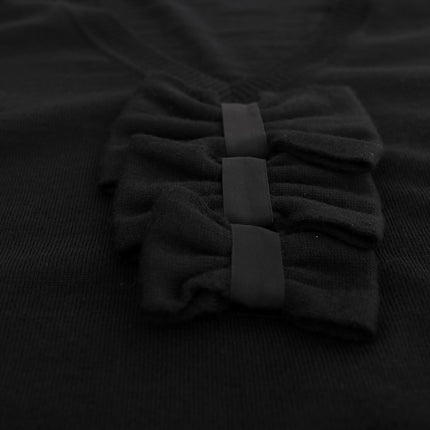 MARGHI LO' Black Wool Long Sleeve Shift Dress