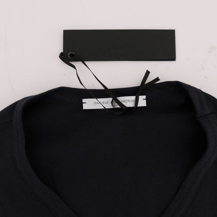 Daniele Alessandrini Blue Cotton V-neck T-Shirt