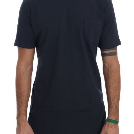 Daniele Alessandrini Blue Cotton Crewneck T-Shirt