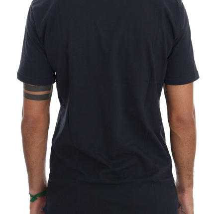Daniele Alessandrini Blue Cotton Crewneck T-Shirt