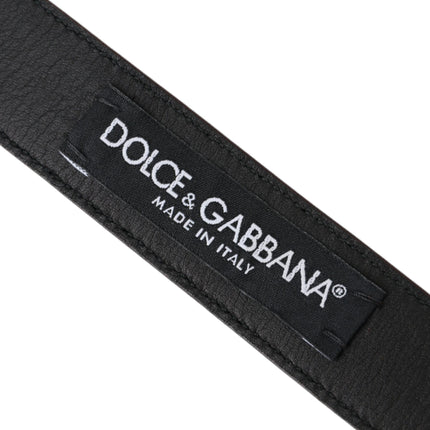 Dolce & Gabbana Brown Leather Silver Metal Buckle Belt Men