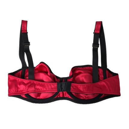 Dolce & Gabbana Bordeaux Silk Stretch Balconcino Bra Underwear