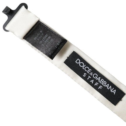 Dolce & Gabbana White Black Polka Dot Polyester Bow Tie Men