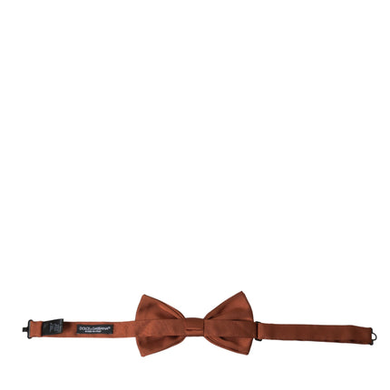 Dolce & Gabbana Brown Silk Adjustable Neck Men Bow Tie