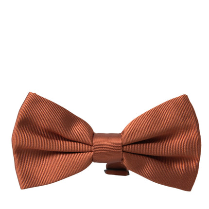 Dolce & Gabbana Brown Silk Adjustable Neck Men Bow Tie
