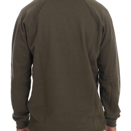 Daniele Alessandrini Green Crewneck Cotton Sweater
