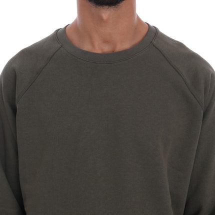Daniele Alessandrini Green Crewneck Cotton Sweater