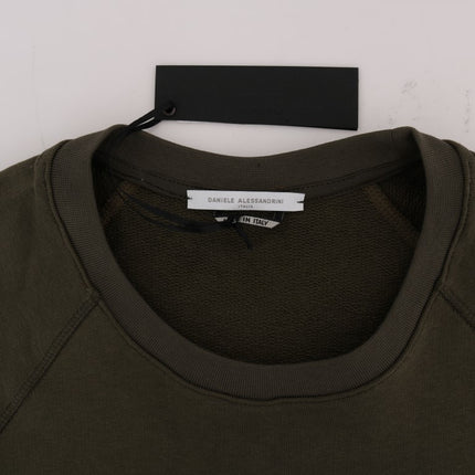Daniele Alessandrini Green Crewneck Cotton Sweater