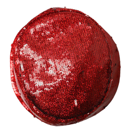 Dolce & Gabbana Red Sequined Nylon Bucket Hat Men