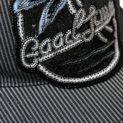 Dolce & Gabbana Black Cotton Embellished Baseball Hat Men